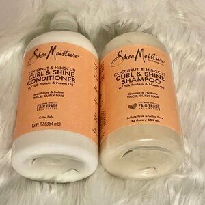 Shea Moisture Coconut & Hibiscus Curl & Shine Shampoo and Conditioner Set 13OZ